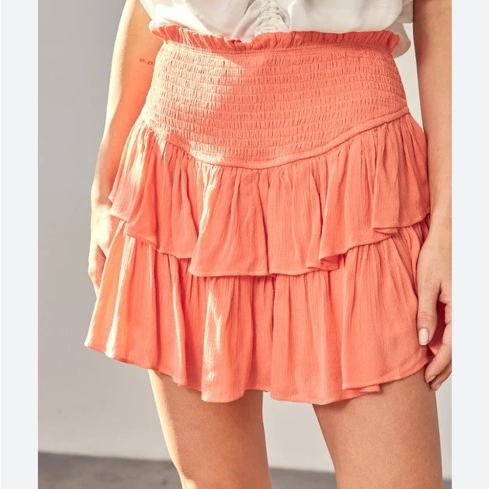 Mustard Seed Ruffle Mini Skirt